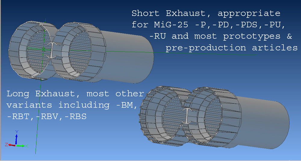 1:144 MiG-25 Foxbat Exhausts (long type)