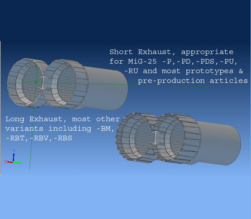 1:144 MiG-25 Foxbat Exhausts (short type)