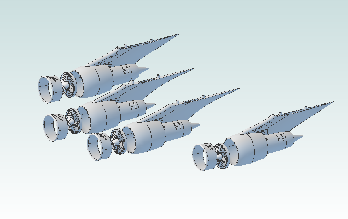 1:100 JT9D-3A Engine Set for the 747-100