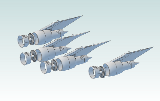 1:100 JT9D-3A Engine Set for the 747-100