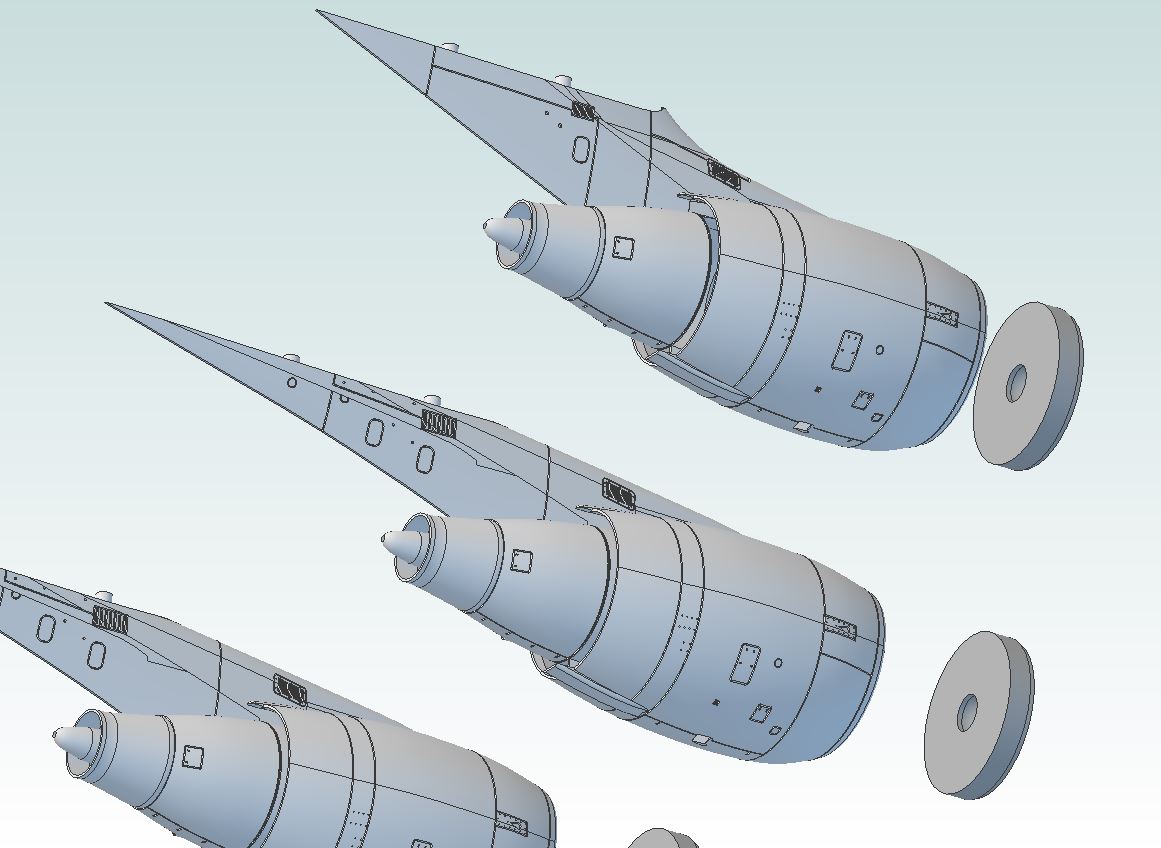 1:100 747 CF6-50E2 Engine Set