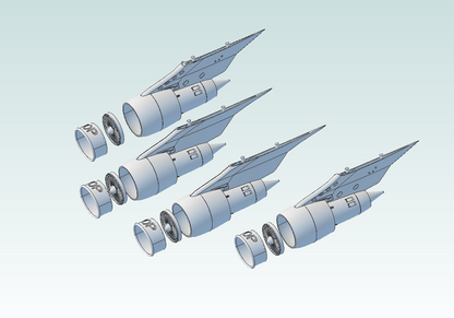 1:100 JT9D-7R Engine Set for the 747-200