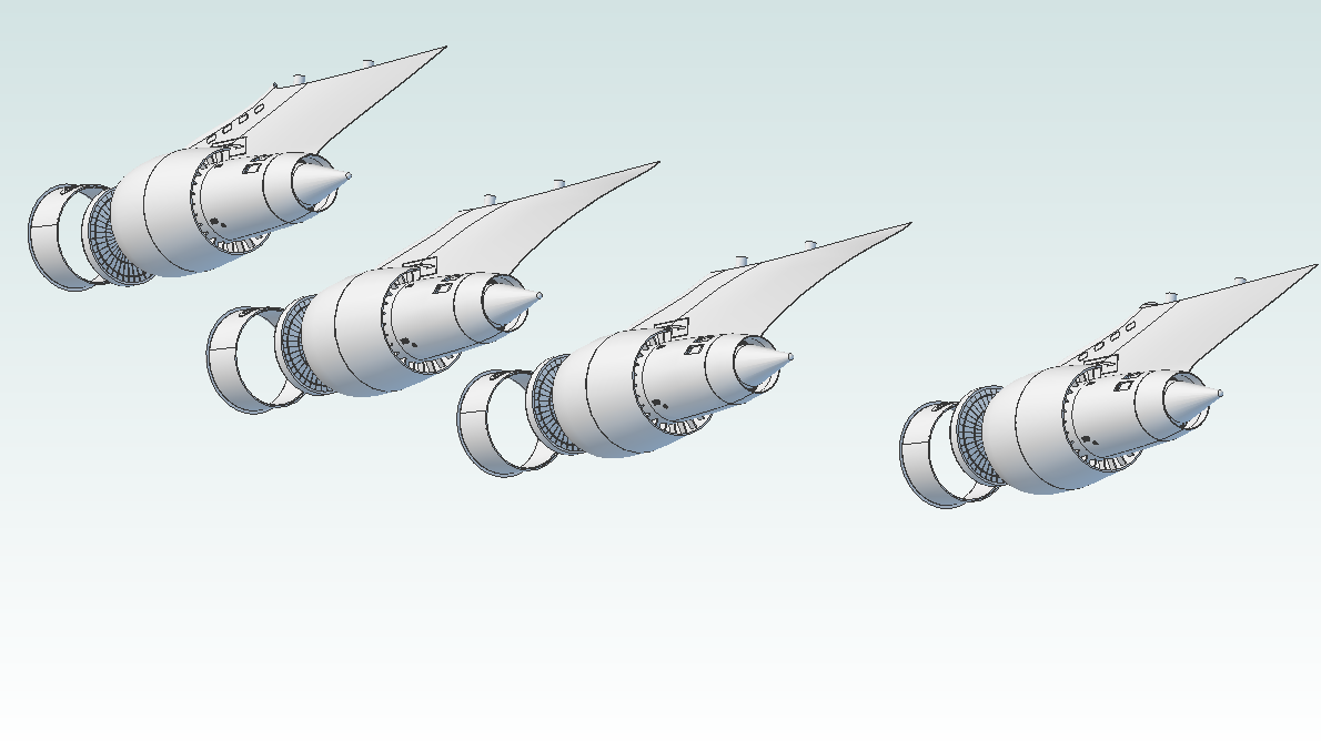 1:100 JT9D-3A Engine Set for the 747-100