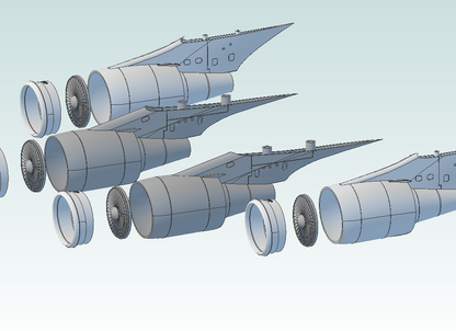 1:100 747-400 CF6-80C2 Engine Set