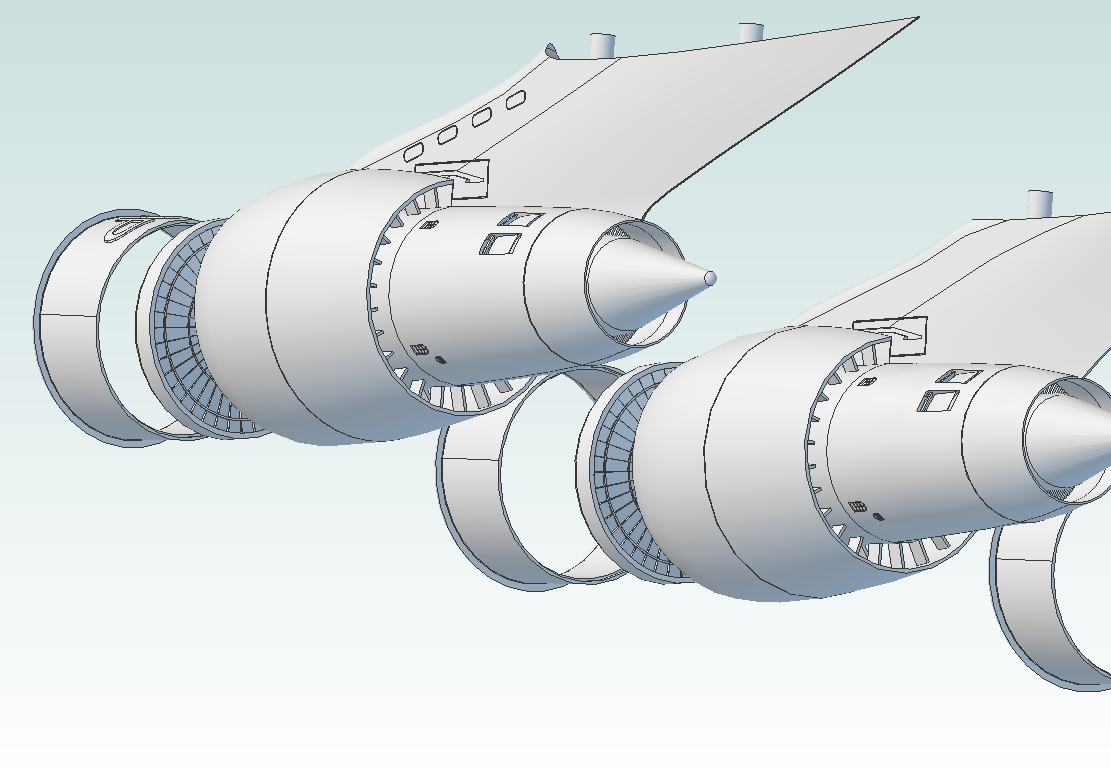 1:100 JT9D-3A Engine Set for the 747-100