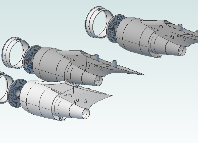 1:100 747-400 CF6-80C2 Engine Set